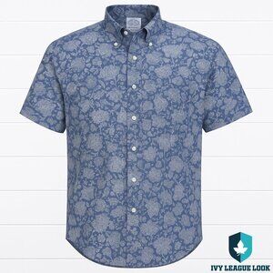 Brooks Brothers Blue Floral Button Down Regent Fit Shirt Men’s S Classic Ivy Sty